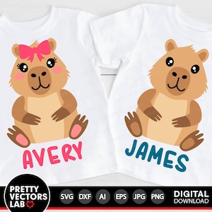 Capybara SVG, Mädchen Junge Capybara Cut Files, Capybara  Svg, Dxf, Eps, Png, Kinder Shirt Design, Geburtstag Shirt, Baby Clipart, Silhouette, Cricut