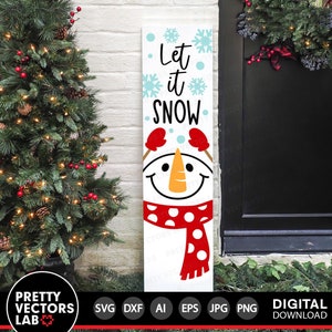 Winter Svg, Let It Snow Svg, sneeuwpop Svg, verticaal teken Svg, boerderij Svg, winter gesneden bestand, kerst Svg, dxf, eps, png, silhouet Cricut