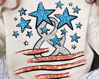 Étoiles et rayures PNG, Preppy 4 juillet Png, Coquette Glitter America Png, Conception de chemise USA, Memorial Day Png, Png patriotique, Sublimation