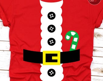 Christmas PNG SVG, Santa Costume Svg Png, Holiday Outfit Cut Files, Xmas Suit Graphic, Santa Shirt Design, Silhouette, Cricut, Sublimation