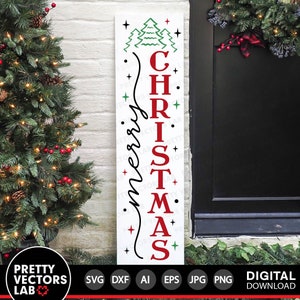 Merry Christmas Svg, verticaal teken Svg, winter gesneden bestanden, kerst Svg Dxf Eps Png, veranda teken Svg, Home Decor Clipart, silhouet, Cricut