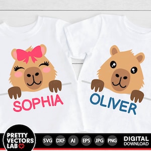 Capybara SVG, Mädchen Junge Capybara Cut Files, Capybara  Svg, Dxf, Eps, Png, Kinder Shirt Design, Geburtstag Shirt, Baby Clipart, Silhouette, Cricut