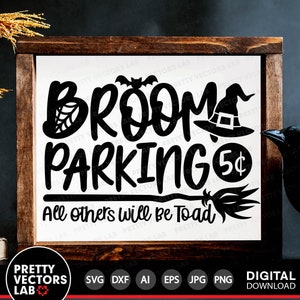 Bezem parkeren Svg, Halloween gesneden bestanden, herfst teken Svg, boerderij Svg, grappige heks Svg Dxf Eps Png, val decor Clipart, silhouet, Cricut