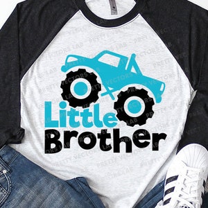 Broertje Svg, Lil Bro Svg, babyjongen gesneden bestanden, broer of zus citaat Svg Dxf Eps Png, Monster Truck Svg, jongens Shirt Design, silhouet, Cricut