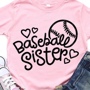 Baseball Schwester SVG, Liebe Baseball schneiden Dateien, jubeln Schwester Svg, Dxf, Eps, Png, Baseball Zitat Clipart, Mädchen-Shirt-Design, Silhouette Cricut