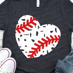 Cuore da baseball in formato SVG, File di taglio per mamme che amano il baseball, Love Baseball in formato SVG DXF EPS PNG, Grunge in formato SVG, Clipart di una sorella che tifa, Effetto consumato, Silhouette, Cricut