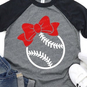 Honkbal met strik Svg, honkbal Svg, dxf, eps, png, meisje honkbal gesneden bestanden, Cheer Sister Shirt Design, trotse zus Svg, silhouet, Cricut