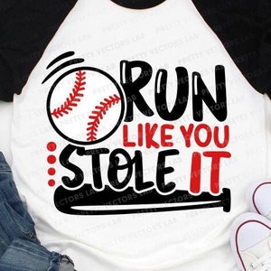 Run Like You Stole It Svg, honkbal Svg, honkbal moeder gesneden bestanden, grappig citaat Svg, dxf, eps, png, zus gezegden clipart, silhouet, Cricut
