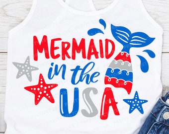 Download Mermaid In Usa Svg Etsy
