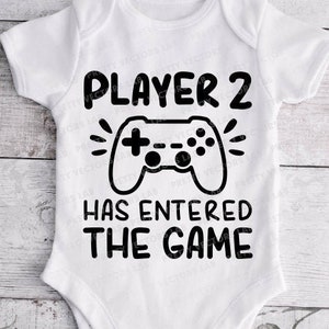 Le joueur 2 est entré dans le jeu Svg, bébé Svg Dxf Eps Png, nouveau-né coupe fichiers, frères et sœurs Svg, jeu vidéo, citation drôle Svg, Silhouette, Cricut