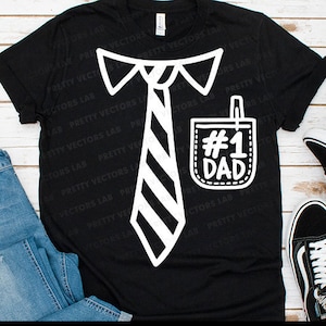 Papá número uno (Svg), Archivos de corte del Día del Padre, Corbata de papá (Svg), Papá número uno (Svg), Dxf, Eps, Png, Camisa de papá (Svg), Clipart de regalo divertido, Silueta, Cricut