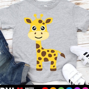 Giraffe Svg, Cute Giraffe Cut Files, Giraffe Svg Dxf Eps Png,  Kids Shirt Design, Baby Clipart, Birthday Svg, Animal Svg, Cricut, Silhouette