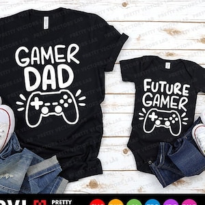Gamer Dad Svg, toekomstige gamer Svg, papa en ik Svg, vader en baby gesneden bestanden, grappige Svg Dxf Eps Png, bijpassende Shirts Svg, silhouet, Cricut