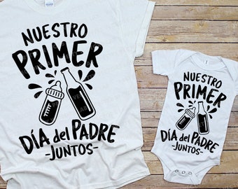 Nuestro Primer Día del Padre Juntos Svg, #1 Dad Quote Svg, Dxf, Eps, Png, New Daddy Cut Files, Beer, Baby Bottle Clipart, Silhouette, Cricut