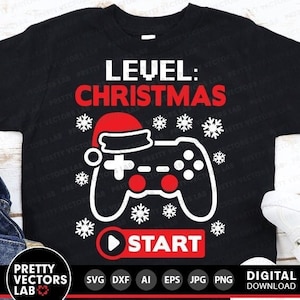 Kerst Svg, gamer gesneden bestanden, videogame citaat Svg Dxf Eps Png, grappige kerst Clipart, vakantie Shirt Design, Kids Svg, silhouet Cricut