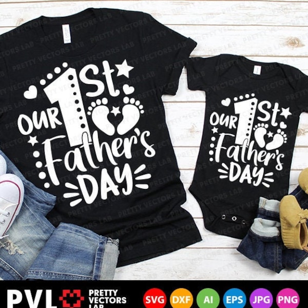 Our First Father's Day Svg, Happy Father's Day Cut Files, Daddy & Me Svg, Dxf, Eps, Png, New Dad and Baby Svg, Girl, Boy, Silhouette, Cricut