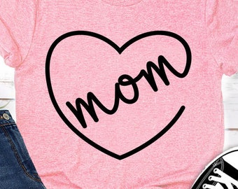 Mother's Day Svg, Mom Svg, Mother's Heart Svg, Love Mommy Svg Dxf Png, Mom's Cute Design, Mothers Shirt Design, Silhouette, Cricut Cut Files