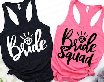 Bride Svg, Bride Squad Svg, Bachelorette Bundle Cut Files, Wedding Svg, Bridal Party Svg, Dxf, Eps, Png, Matching Shirts, Silhouette, Cricut