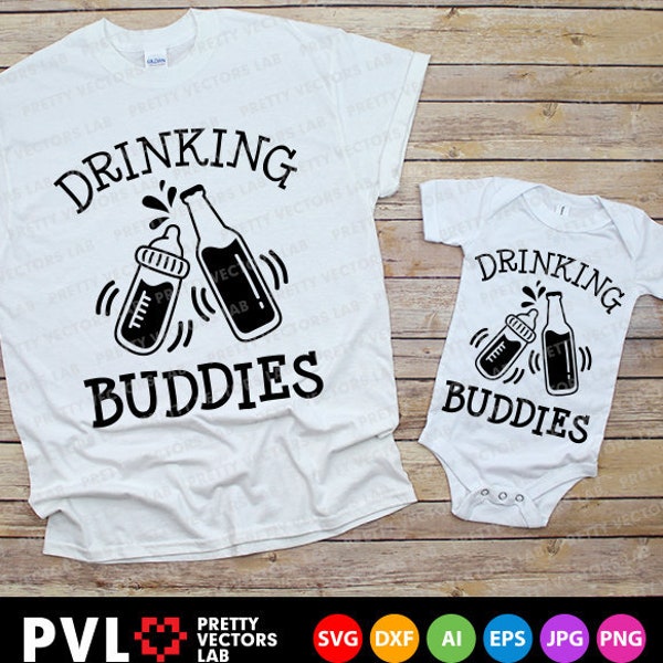 Drinking Buddies Svg, Daddy & Me Svg, Funny Quote Cut Files, Father and Baby Svg Dxf Eps Png, Beer, Matching Shirts Svg, Silhouette, Cricut