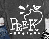 Pre-K Svg, Back To School Svg, Preschool Svg, Teacher Svg, Dxf, Eps, School Shirt Design, First Day of School Cut Files, Silhouette, Cricut