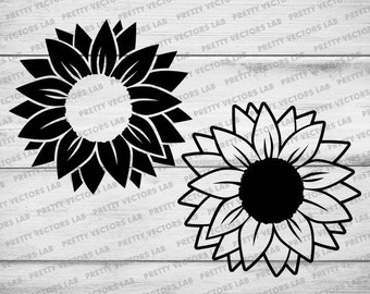 Download Sunflower outline | Etsy