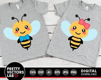 Abeja SVG, Abeja niña SVG, Abeja niño SVG, Abejorro SVG DXF EPS PNG, Abejas lindas archivos de corte, Niños SVG, Bebé Clipart, Primavera SVG, Cricut, Silueta