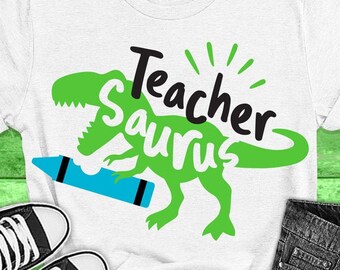 Teacher Saurus Svg Etsy