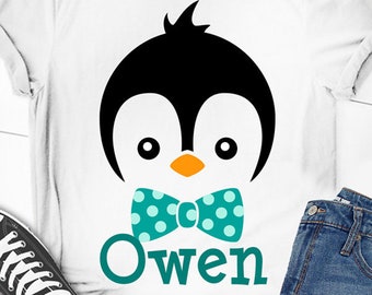 Penguin Svg, Cute Penguin Face Svg Dxf Eps, Cool Penguin Svg Clipart, Penguin Monogram Svg, Design for Baby & Kids, Kawaii Animal, Cut Files