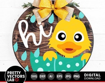 Bem-vindo SVG, Arquivos de Corte de Pato com Guarda-chuva, Primavera SVG DXF EPS PNG, Clipart de Chuva, SVG Engraçado, Casa de Fazenda SVG, Placa Redonda SVG, Silhueta Cricut