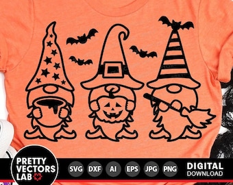 Halloween Gnomes Svg, Halloween Svg, Fall Cut Files, Autumn Gnomes Svg Dxf Eps Png, Farmhouse Sign Svg, Sublimation Png, Silhouette, Cricut