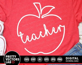Teacher Svg, Apple Svg, Back to School Svg, Teacher Life Svg Dxf Eps Png, Teacher Shirt Design, Educator Gift, Cricut, Silhouette, Cut Files