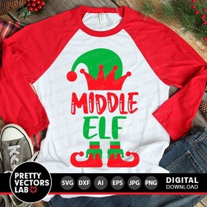 Mittelelfe, Mittelelfe, Weihnachtselfe, Elfe, Dxf, Eps, Png, Lustige Winterdeko, Urlaub Zitat Clipart, Kinder T-Shirt, Silhouette, Cricut