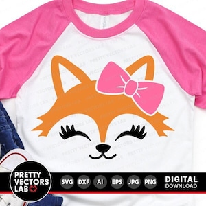 Visage de renard, Svg d'anniversaire de filles, renard, animaux de la forêt Svg Dxf Eps Png, conception de chemise pour enfants, clipart bébé, forêt, Silhouette Cricut