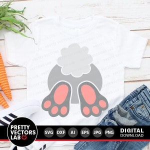 Ostern-Svg, Hasenschwanz-Svg, Ostern Schnittdateien, Hase-Svg-Dxf Eps Png, Baumwollschwanz-Svg, Kinder Kaninchen Clipart, Hasen-Hintern-Svg, Silhouette Cricut