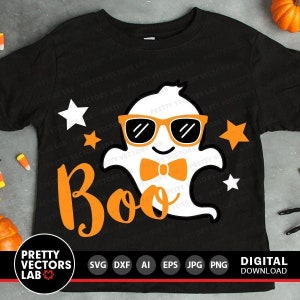 Halloween Svg, Boo Svg, Boy Ghost gesneden bestanden, Ghost Svg, Dxf, Eps, Png, jongens Svg, Spooky Ghoul Clipart, baby, kinderkostuum, silhouet Cricut