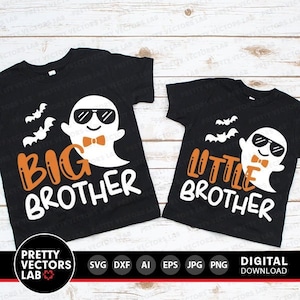 Halloween Svg, Big Brother Svg, Little Brother Svg, jongens Halloween gesneden bestanden, Ghost Svg Dxf Eps Png, Kids kostuum Clipart, silhouet Cricut