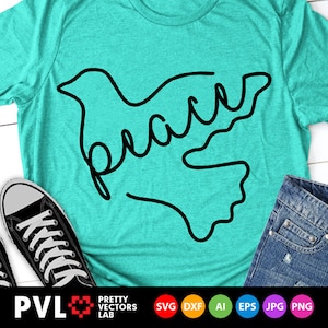 Paz Svg, Paloma Svg, Clipart de Paz, Navidad Svg Dxf Eps Png, Gráfico Religioso, Pascua Svg, Diseño Cristiano, Silueta, Cricut, Archivos de Corte