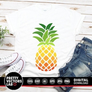 Ananas Svg, zomer gesneden bestanden, strand Svg, Dxf, Eps, Png, tropisch fruit Svg, vakantie Clipart, ananas Shirt Design, silhouet, Cricut