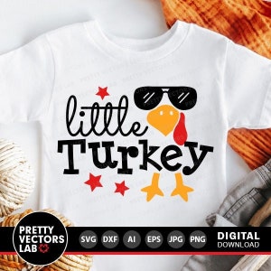 Little Turkey Svg, jongens Thanksgiving Svg, Dxf, Eps, Png, jongen Turkije gesneden bestanden, grappige kinderen Shirt Design, pasgeboren baby Svg, silhouet, Cricut
