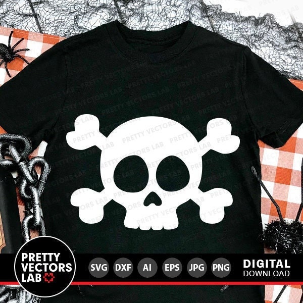 Skull Svg, Halloween Svg, Skull Svg, Dxf, Eps, Png, Halloween Cut Files, Crossbones Svg, Skull Clipart, Kinder Shirt Design, Silhouette Cricut