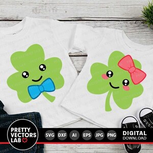 Niedliche Kleeblätter für St. Patrick's Day, Dxf, Eps, Png, St. Patrick's Day, Dxf, Printable, Cricut, Dxf, Download