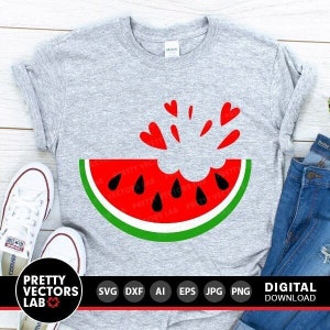 Watermelon Svg, Summer Cut Files, Beach Vacation Svg, Dxf, Eps, Png, Girls Shirt Design, Woman Clipart, Sublimation Png, Silhouette, Cricut