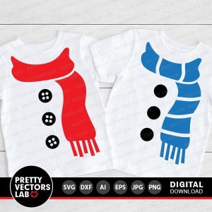 Christmas Snowman Svg, Snowman Scarf & Buttons Svg, Christmas Cut Files, Winter Svg Dxf Eps Png, Baby, Kids Shirt Design, Silhouette, Cricut