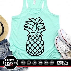 Ananas geschnitten Datei, Ananas Clipart, Ananas Umriss SVG, Dxf Eps Png, Südfrüchte, Strand Shirt Design, Silhouette Cricut