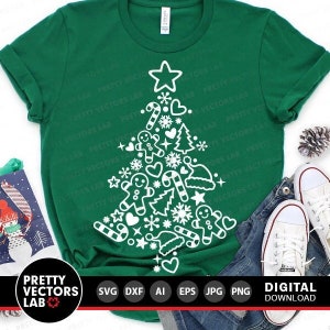 Christmas Tree Svg, Christmas Cut File, Christmas Tree Outline Svg, Dxf, Eps, Png, Holiday Clipart, Kids Svg, Sublimation, Silhouette Cricut