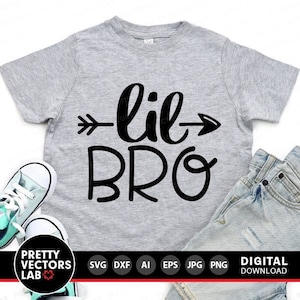 Lil Bro Svg, broertje Svg, baby gesneden bestanden, broer of zus citaat Svg Dxf Eps Png, familie gezegden Clipart, Boy Shirt Design, silhouet, Cricut