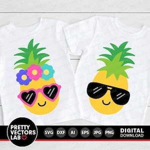 Ananas geschnitten, Kinder geschnitten Dateien, Ananas mit Sonnenbrille svg, dxf, eps, png, jungen & Mädchen svg, Baby Clipart, Sommer svg, Silhouette, Cricut