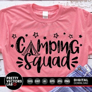 Svg de equipo de acampada, archivos de corte de vida de acampada, Svg de campista feliz, refranes de campamento Svg Dxf Eps Png, Svg de viaje de amigos, sublimación, Cricut, silueta