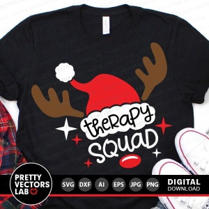 Therapie Squad svg, Weihnachtssvg, Reindeer svg, Lehrer Cut Files, lustige Nikolausmütze svg, Dxf, Eps, Png, Physiotherapeut, Silhouette Cricut