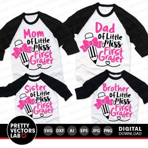 Little Miss Erstklässler Svg, Back To School Cut Files, 1. Schultag Svg, Dxf, Eps, Png, Passende Familie ShirtsSvg, Silhouette, Cricut